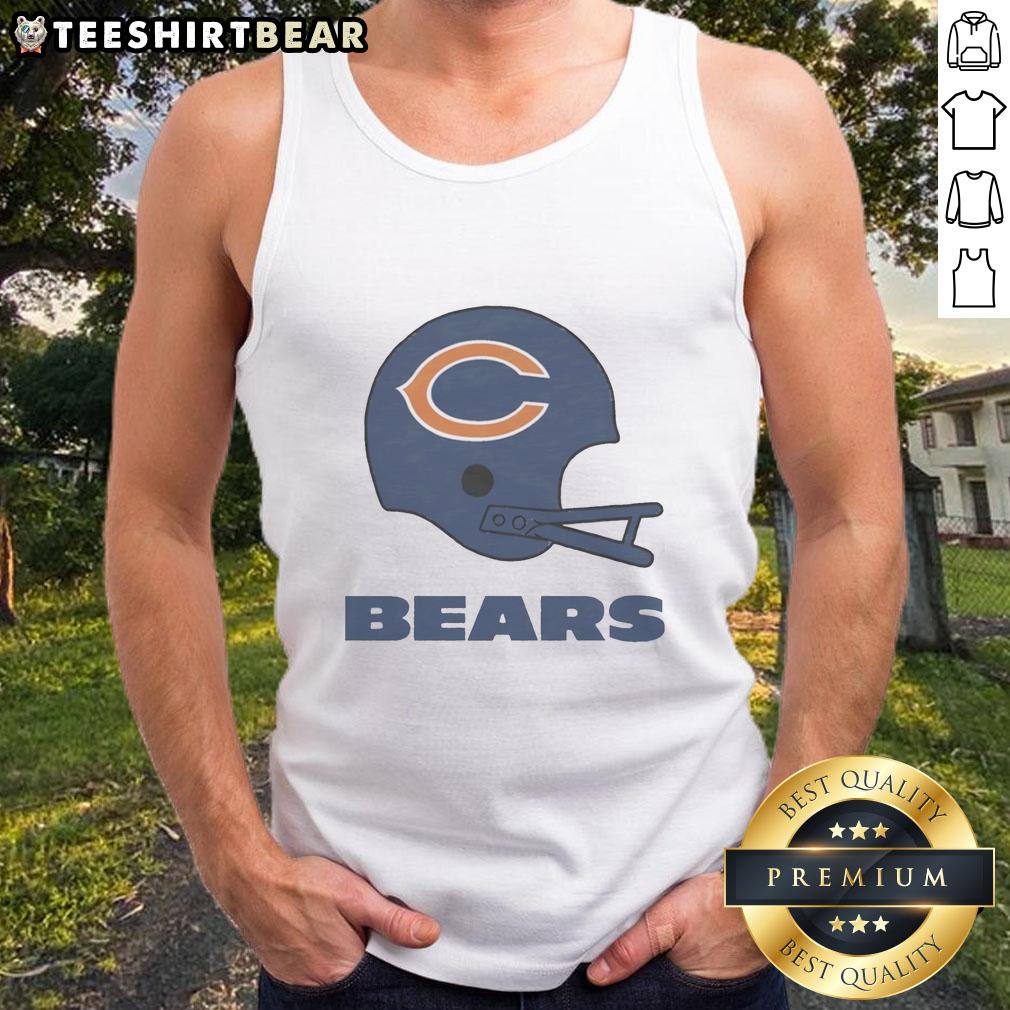 Awesome Chicago Bears football logo on a big helmet tank top design, perfect for fans and summer wear.