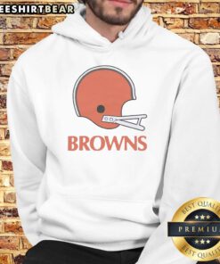 Awesome Cleveland Browns football logo displayed on a big helmet hoodie, perfect for fans and game day wear.