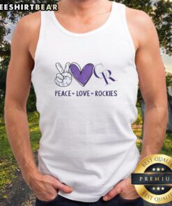 Awesome Colorado Rockies tank top featuring a heart-shaped hand sign and logo, perfect for Rockies fans and outdoor lovers.