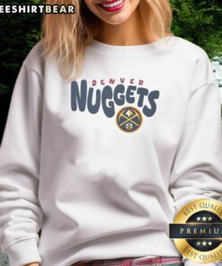 Awesome Denver Nuggets Bubble Sweatshirt featuring vibrant team colors and logo, perfect for fans and casual wear.