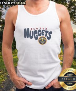 Stylish Denver Nuggets Bubble Tank Top featuring team colors and logo, perfect for game day and summer wear.