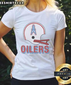 Alt Text: Awesome Houston Oilers football logo on a big helmet design for ladies' tee shirt, perfect for fans.