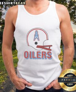 Awesome Houston Oilers football logo on a big helmet tank top, perfect for fans and collectors of vintage sportswear.
