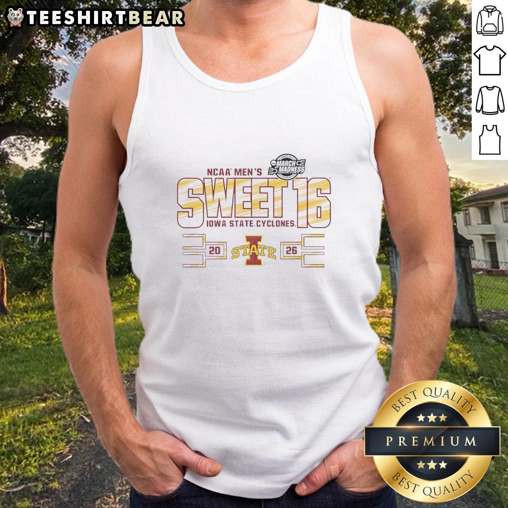 Alt Text: Awesome Iowa State Cyclones Sweet 16 2026 Men's March Madness tank top featuring vibrant team colors and logo.