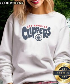 Awesome Los Angeles Clippers bubble sweatshirt featuring vibrant colors and team logo, perfect for fans.