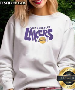 Awesome Los Angeles Lakers bubble sweatshirt featuring bold team colors and logo, perfect for fans and cozy wear.