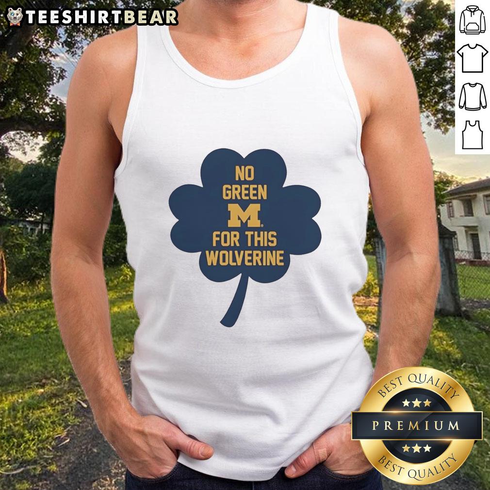 Awesome Michigan Wolverines tank top featuring a unique no green Wolverine clover design, perfect for fans and supporters.