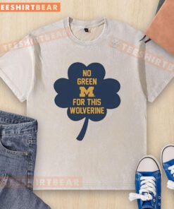 Awesome Michigan Wolverines no-green clover washed t-shirt showcasing team spirit and style for fans.