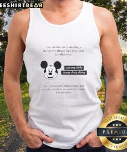 Unlicensed Disney tank top featuring a playful Mickey Mouse design, creatively stealing Disney's style.
