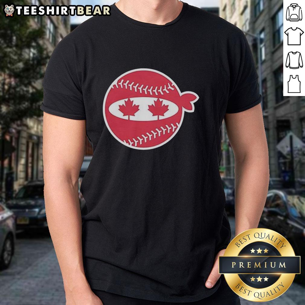Awesome Pitching Ninja Canada Baseball T-Shirt featuring a dynamic design perfect for baseball enthusiasts and fans.