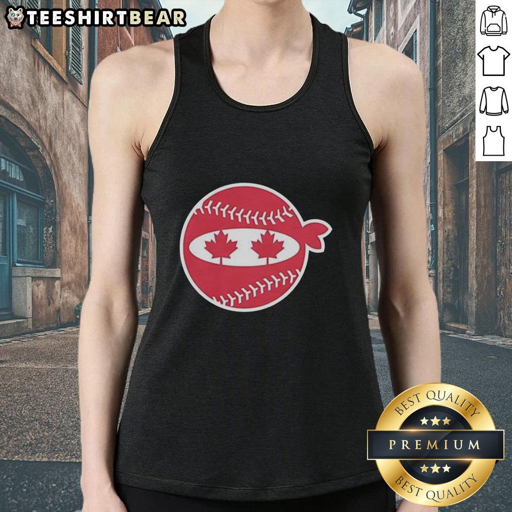 Awesome Pitching Ninja Canada Baseball Tank Top featuring a dynamic design perfect for baseball enthusiasts.