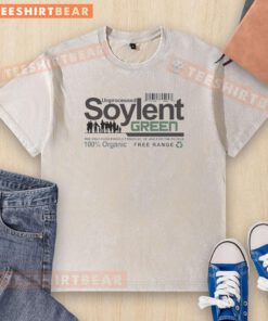 Awesome unprocessed Soylent Green movie washed t-shirt featuring iconic film graphics for fans and collectors.