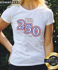Awesome USA 250 Frenogop Ladies Tee featuring vibrant colors and a stylish design for casual wear.