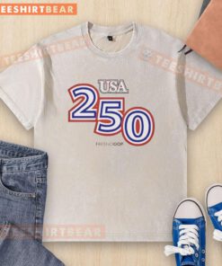 Alt Text: Awesome USA 250 Frenogop washed t-shirt showcasing a casual style with a vintage look and comfortable fit.