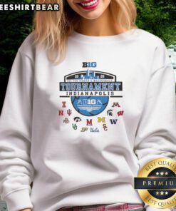 Good 2026 Big Ten Women's Basketball Tournament sweatshirt featuring the Indianapolis skyline design.