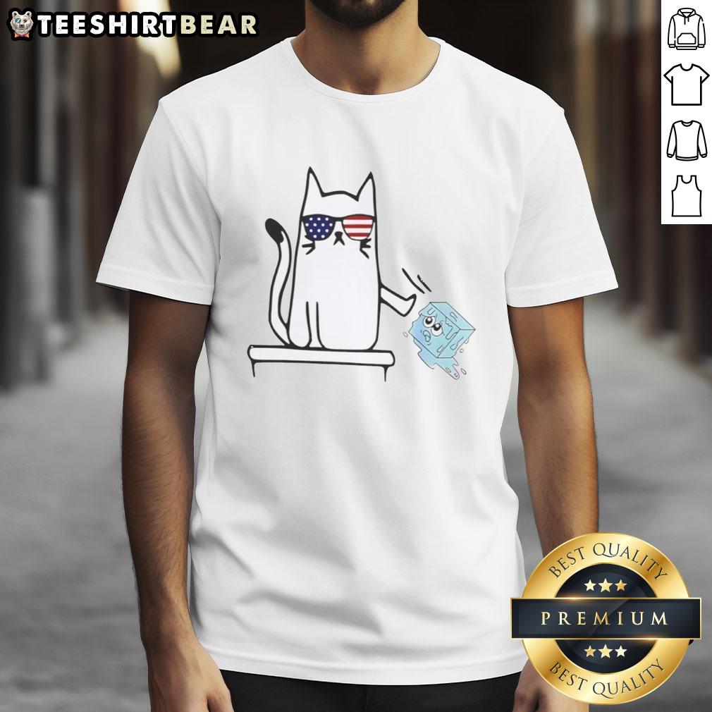 Funny 'Good Anti Ice Out Now' protest t-shirt featuring a cat design, perfect for activists and humor lovers.