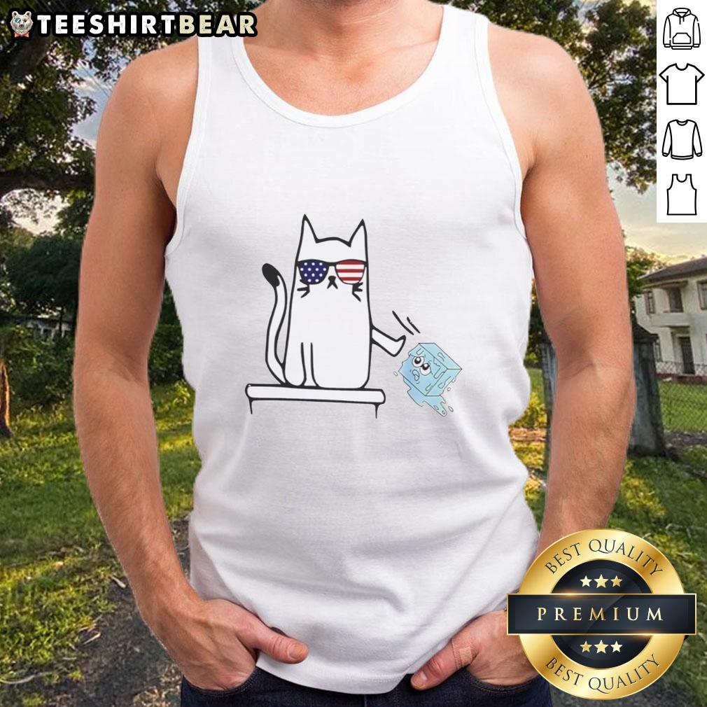 Funny tank top with 'Abolish Ice' protest slogan featuring a cat, perfect for anti-ice activism and casual wear.