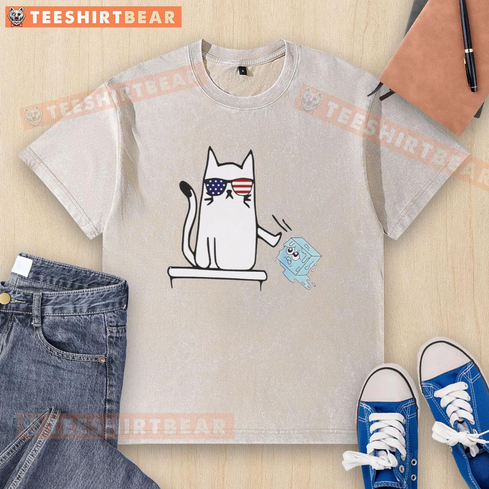 Funny 'Abolish Anti-Ice Out Now' cat protest t-shirt design, perfect for showing resistance with humor and style.