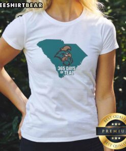 Good Coastal Carolina Chanticleers 365 Days of Teal ladies tee featuring vibrant teal color and team logo design.