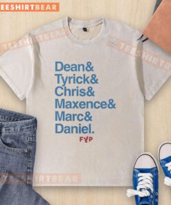 Good Dean Tyrick Chris Maxence Marc Daniel wearing washed t-shirts in a casual outdoor setting, showcasing trendy styles.