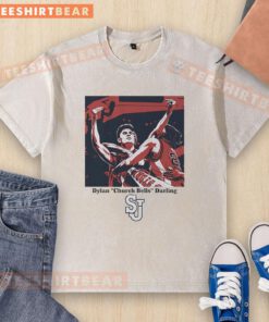 Good Dylan Church Bells Darling St. John's Red Storm Men's Basketball washed t-shirt featuring bold team graphics.
