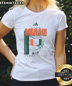 Good Miami Hurricanes March Madness ladies tee featuring vibrant team colors and stylish design for female fans.