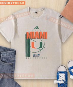 Good Miami Hurricanes March Madness washed t-shirt featuring vibrant team colors and logo, perfect for game day attire.