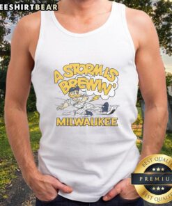 Good Milwaukee Brewers Bernie Brewer tank top featuring vibrant team colors and logo, perfect for game day wear.
