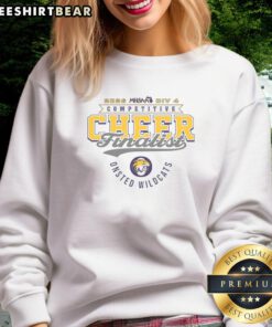 Good Onsted Wildcats 2026 MHSAA Cheer Division 4 Finalist sweatshirt featuring school colors and logo.