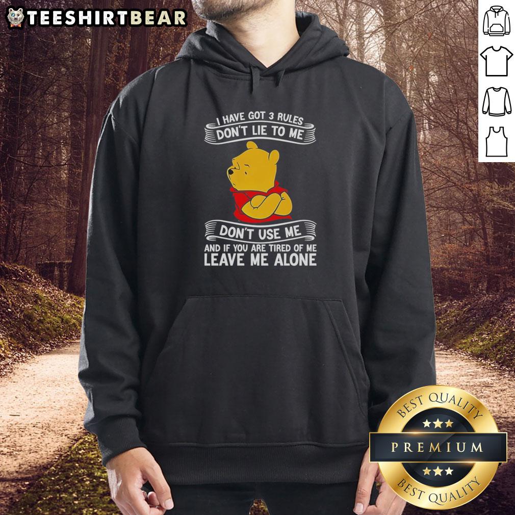 Good Pooh I Have Got 3 Rules Don't Lie To Me Hoodie featuring a whimsical design and vibrant colors for fans of Winnie the Pooh.
