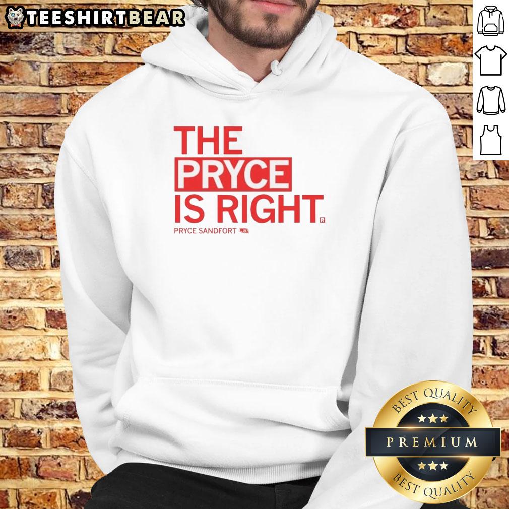 Good Pryce Sandfort wearing 'The Pryce Is Right' hoodie, showcasing a stylish design perfect for fans and casual wear.