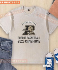 Good Purdue Boilermakers Basketball 2026 Champions Logo on a washed t-shirt, showcasing team pride and style.