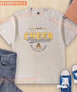 Good Rochester Adams Highlanders 2026 MHSAA Cheer Division 1 Finalist washed t-shirt featuring team colors and logo.
