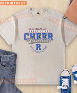 Alt Text: Good Rochester Falcons 2026 MHSAA Cheer Division 1 Finalist washed t-shirt showcasing team spirit and pride.