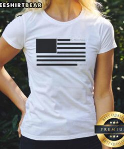 Good USA Redacted Flag Ladies Tee featuring a stylish design perfect for patriotic fashion enthusiasts.
