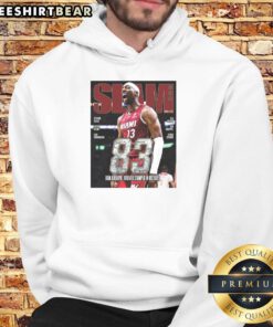 Alt Text: Hot Bam Adebayo in Miami Heat gear showcases 83-point slam, wearing 261 Magazine hoodie during game action.