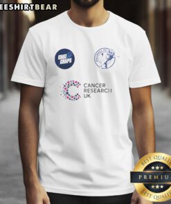 Hot Chat With Chaps Millwall FC and Cancer Research UK T-shirt showcasing team spirit and support for cancer awareness.
