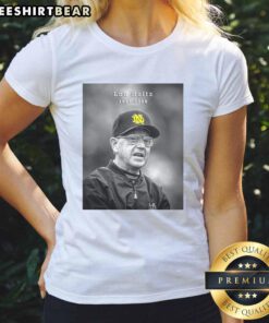 Hot Legendary Notre Dame Coach Lou Holtz 1937-2026 Ladies Tee showcasing vintage sportswear style.