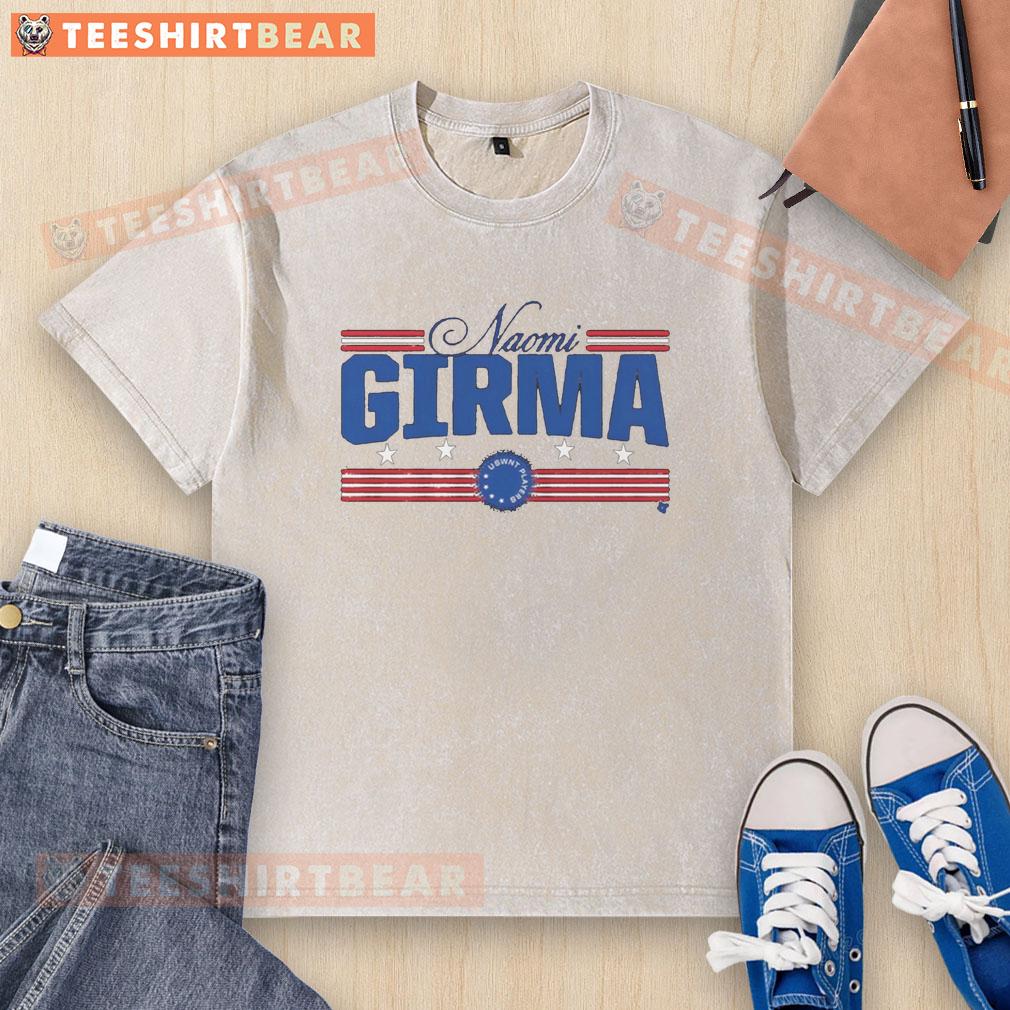 Alt Text: Hot Naomi Girma Stars and Stripes washed t-shirt featuring a stylish design and vibrant colors for a trendy look.