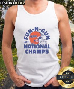Vintage Nice 1996 Fun N Gun Gators football tank top featuring iconic team colors and logo, perfect for fans and collectors.