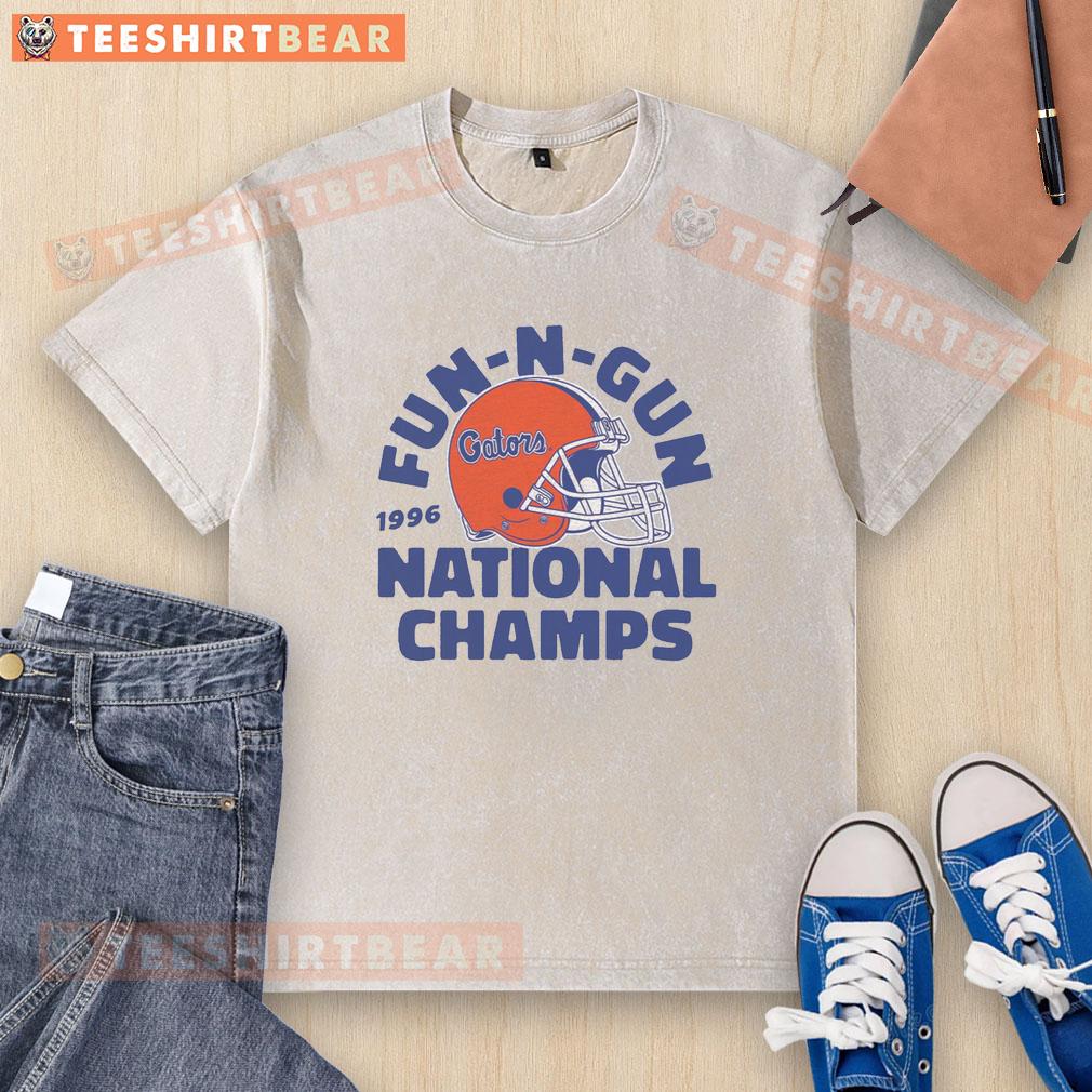 Vintage washed t-shirt featuring Nice 1996 Fun N Gun Gators football design, perfect for sports fans and collectors.