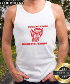NC State Women's Tennis logo tank top, stylish and comfortable, perfect for fans and athletes alike.