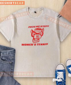 NC State Women's Tennis logo on a washed t-shirt, perfect for fans and athletes supporting the team.