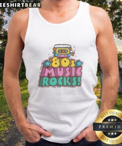 Stylish Nice 80s Music Rocks Tank Top featuring vibrant colors and retro design, perfect for music lovers and vintage fashion.