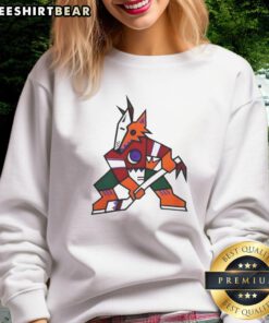 Alt Text: Nice Arizona Coyotes NHL Kachina Coyote logo sweatshirt featuring vibrant colors and a stylish design.
