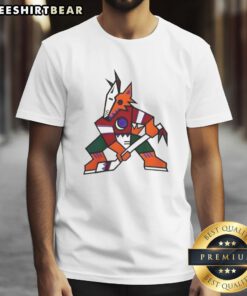 Arizona Coyotes NHL Kachina Coyote logo t-shirt featuring vibrant colors and team branding, perfect for fans.