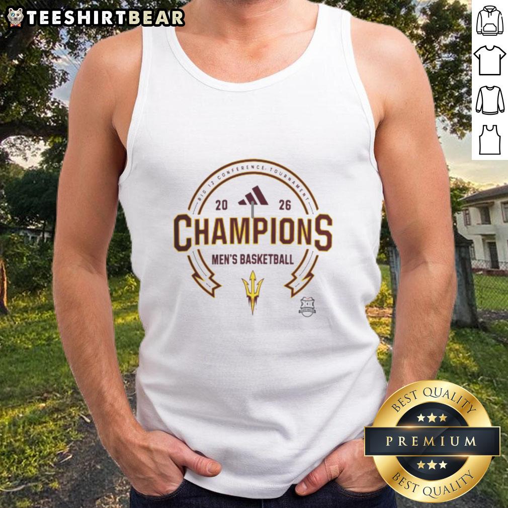 Nice Arizona State Sun Devils men's basketball Big 12 Champions 2026 tank top showcasing team pride and championship spirit.