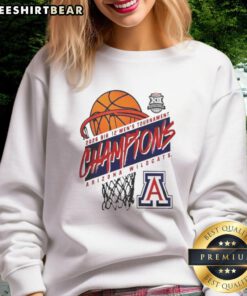 Arizona Wildcats Big 12 Men's Basketball Conference Tournament Champions 2026 logo sweatshirt in vibrant colors.