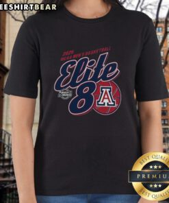 Nice Arizona Wildcats Men's Basketball Elite 8 March Madness ladies tee featuring team colors and logo design.