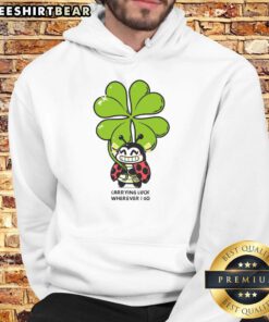 Ladybug hoodie featuring a cheerful design, perfect for bringing luck wherever you go. Stylish and cozy for all occasions.